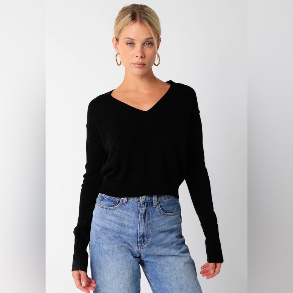 Basic Black Vneck Sweater